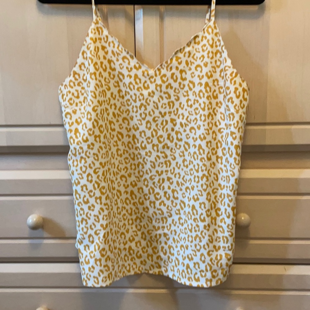 Francescas yellow leopard print tank top
